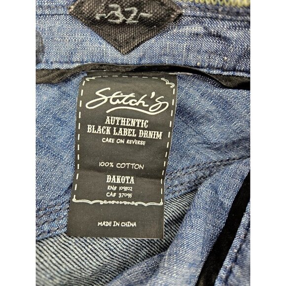 New Stitch's Black Label Dakota Denim Jeans Mens 32 x 34 Blue Pants Button Fly - Picture 6 of 8